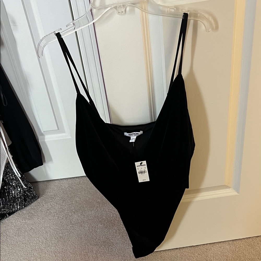 Elegant Black Velvet Women's body suit